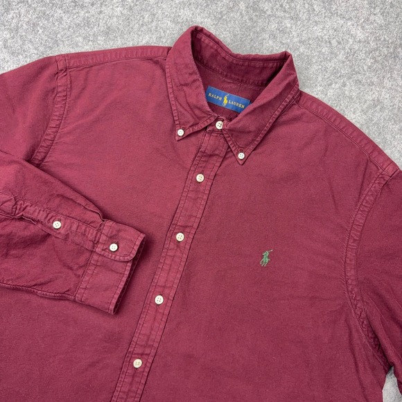 Ralph Lauren Other - Ralph Lauren Shirt Mens XL Maroon Red Long Sleeve Pony Logo‎ Button Down Cotton